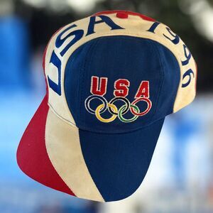 Vintage Team USA 1996 Atlanta Olympics Snapback Hat Adjustable Wrap Around Sport